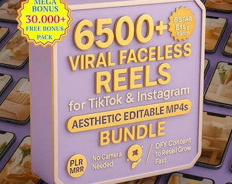 6500+ Faceless Reels PLR MRR Resell Rights Viral TikTok Instagram Content Commercial Use Bundle