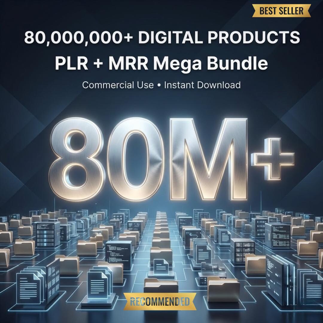80M+ PLR Mega Bundle Digital Products | MRR Resell Rights | Commercial ...