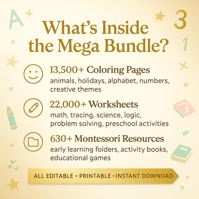 36,000+ Kids Learning Worksheets Plr Mrr Homeschool Mega Bundle - Etsy