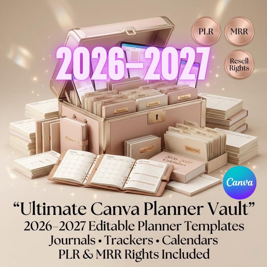 Editable Gold Canva Planner Templates Bundle (2026-2027) – Journals ...
