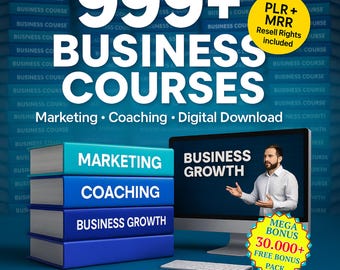 999+ Online Business Training Courses Bundle Marketing Digital Products Library PLR MRR