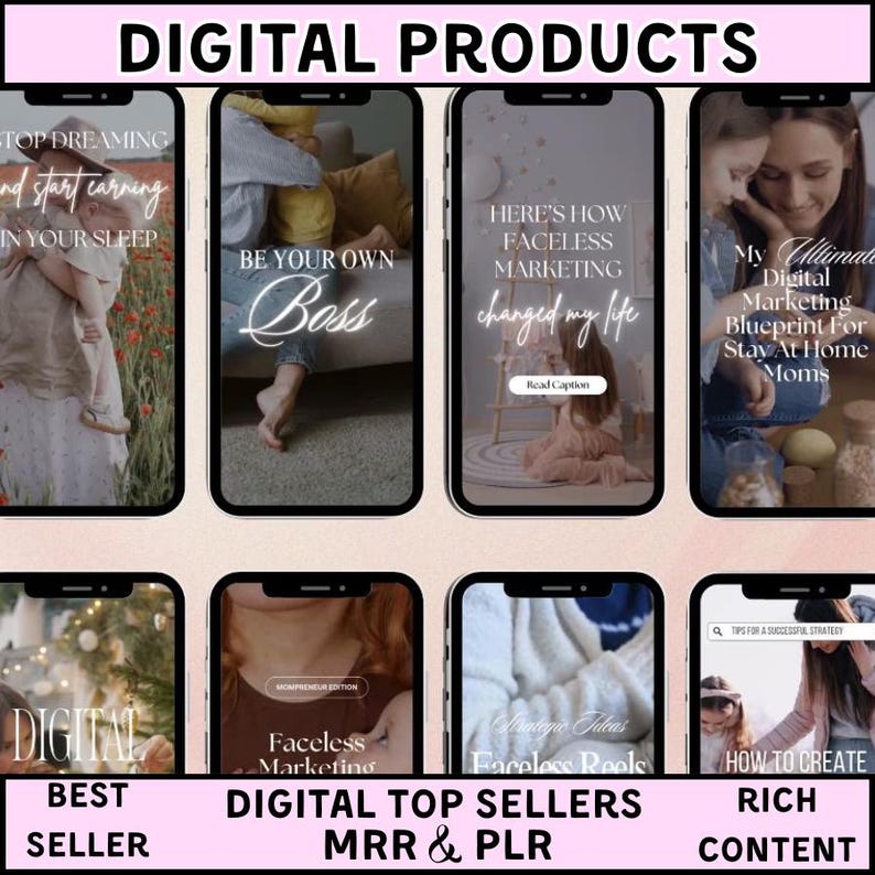 1500+ Mom Life Reels-paket | Ansiktslösa Canva-mallar | PLR MRR-återförsäljningsrättigheter bild 8