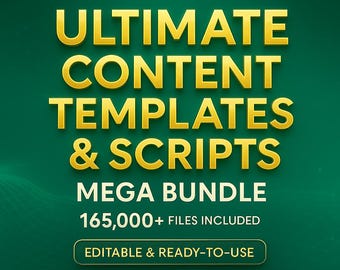 AI Content Templates Mega Bundle: 165,000+ Editable Marketing Files (PLR/MRR Digital Download)