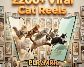 Lot d'enrouleurs pour chats viraux | Plus de 2 200 vidéos amusantes en IA et réelles (téléchargement numérique PLR MRR)