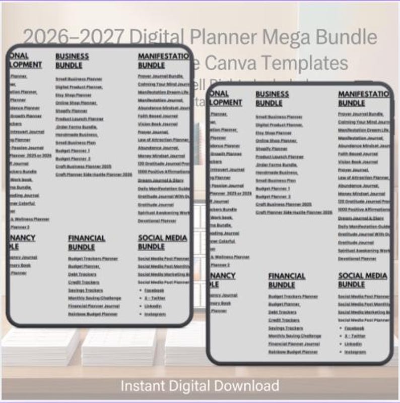 2026-2027 Digital Planner Mega Bundle – 50,000+ Canva Templates, PLR ...