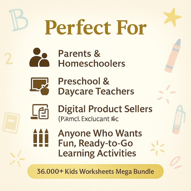 36,000+ Kids Learning Worksheets Plr Mrr Homeschool Mega Bundle - Etsy