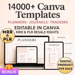 14000+ наборов шаблонов Canva | Планировщики, журналы, трекеры | Редактируется в Canva | Права перепродажи MRR и PLR | Цифровой продукт для продажи