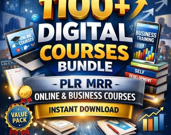 1100+ Online Business Courses Bundle Video Training Digital Products Library PLR MRR