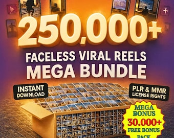 Pacchetto di 250.000 Reels Virali per TikTok e Instagram, libreria di contenuti video senza volto per creatori di contenuti PLR MRR