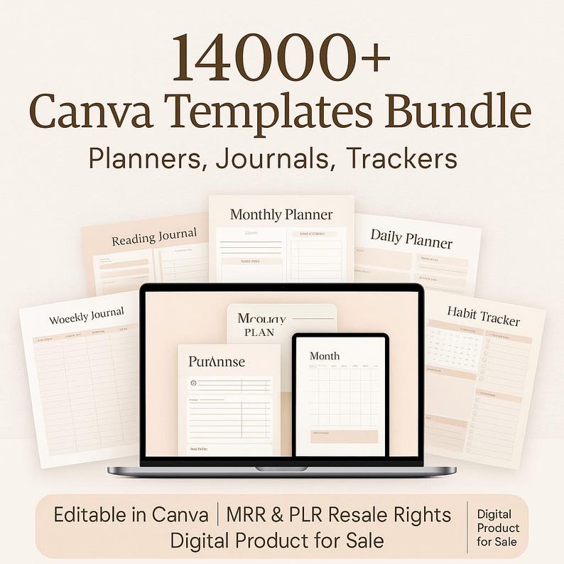 14000+ Canva Templates Mega Bundle Planners Journals Trackers ...