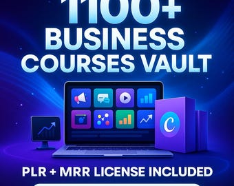 1100+ Business Courses Bundle Online Business Training Digital Products Library PLR MRR