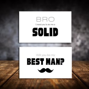 Modèle de carte de proposition modifiable pour homme d'honneur et garçon d'honneur, thème « Do me a solid », carte de proposition personnalisable pour garçons d'honneur