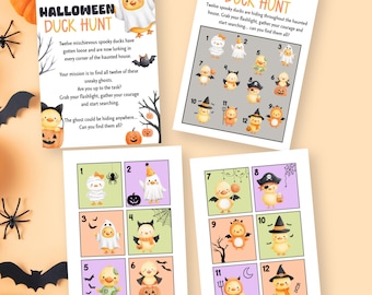 Halloween Duck Hunt Game, Kids Halloween Activity Printable, Party Game, Spooky Treasure Hunt, Spooky Scavenger Kids Game