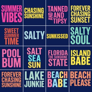 Summer Beach Life PNG Bundle: Neon Trendy Shirt Designs (Digital Download)