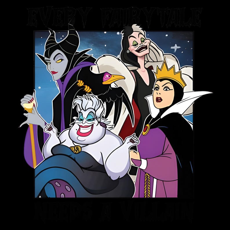 Disney-skurkar PNG | Clipart "Varje saga behöver en skurk" | Digital nedladdning bild 2