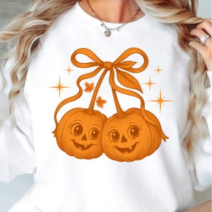 Pumpkin Cherries Autumn Girly png, Halloween Pumpkin png, Fall pumpkin png, Pumpkin Cheeries Coquette Png, Fall png, Girly png