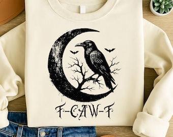 F-caw-F Png svg, Funny Raven Design png, Gothic Crow Art, Black Bird Shirt png, Dark Aesthetic Digital Download, Funny Goth Bird Shirt PNG