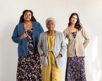 The Eddy Cardigan Blazer Sewing Pattern by Friday Pattern Company