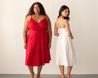 The Wren Wrap Dress Sewing Pattern by Friday Pattern Company