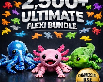 2500+ Flexi Articulated STL Bundle | Animals, Toys, Commercial License