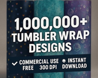 1,000,000+ Tumbler Wrap Designs – PNG SVG Bundle for Sublimation, 20oz Skinny, Commercial Use