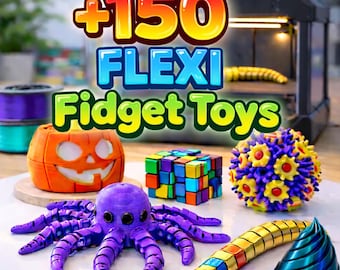 150+ Flexi Fidget Toys STL Bundle – Articulated 3D Print Files (Instant Download)
