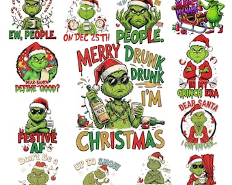 Funny Christmas SVG Bundle | Sarcastic Grinch Holiday Quotes (Digital Download)