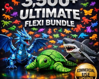 3500+ Flexi Articulated 3D Print STL Bundle – Animals & Toys Collection with Commercial License