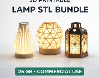 3D Printed Lamp STL Bundle | Modern Lighting Designs, Commercial Use