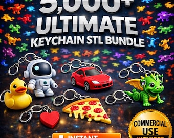 5000+ Keychain STL Files, Print & Sell 3D Models Bundle, Instant Download, Commercial License