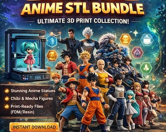 2TB Anime STL Mega Bundle | 3D Print Figures, Mechas, Chibis