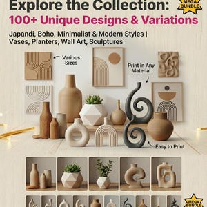 Paquete de más de 100 GB de archivos STL para decoración del hogar/impresora 3D (uso comercial)