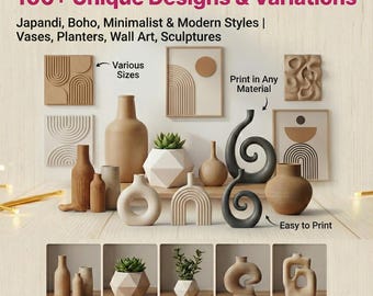 100GB+ Home Decor STL Bundle | 3D Printer Files (Commercial Use)