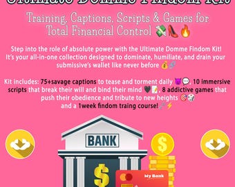 Ultimate Domme Findom Kit: Captions, Scripts & Games for Total Financial Control Onlyfans l PPV l Video Scripts l Social Media l Femdom