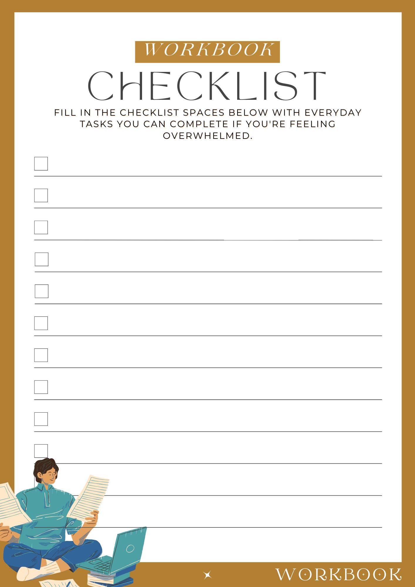 Editable Checklist Printable Task List Weekly Tracker School ...