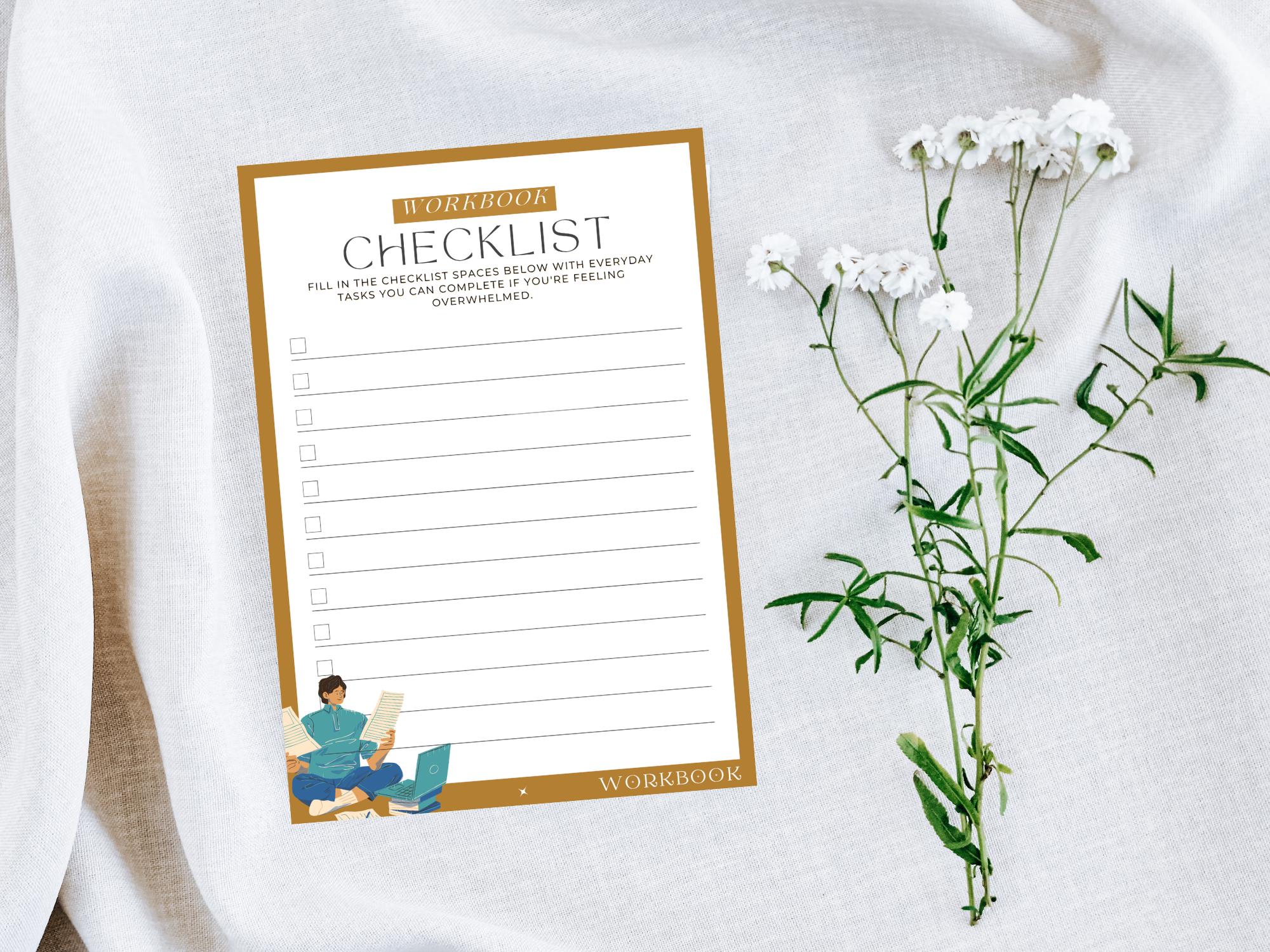 Editable Checklist Printable Task List Weekly Tracker School ...