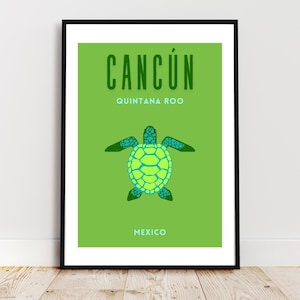 Cancun Mexico Travel Print - Quintana Roo Mexico Digital Wall Art - Tulum Beach Poster - Preppy Travel Print - Instant Download
