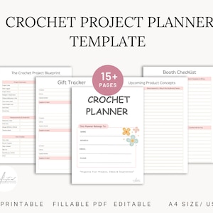 Printable Crochet Project Planner 16 Page PDF to Organize and Track your Crochet Projects Patterns and Supplies Crochet Project Journal
