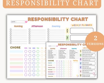 Editable Kids Chore Chart: Daily & Weekly Responsibility Planner (PDF)