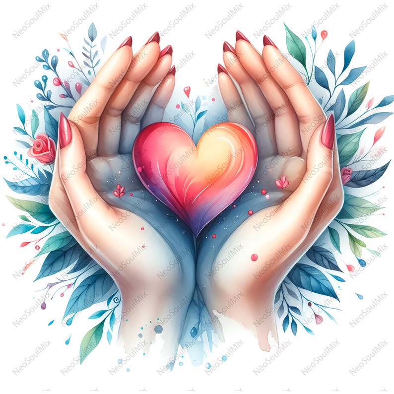 21 Heart Hands Clipart | Romantic Hand Illustration| Printable ...