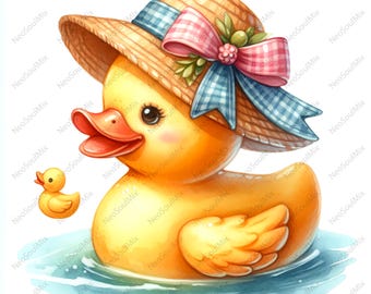 Paquete de 25 imágenes prediseñadas de patitos de goma / Archivos de dibujos animados de patos / Álbum de recortes de patos de arte digital lindos / Revista basura / Manualidades digitales / JPG de alta calidad