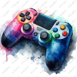 27 imágenes prediseñadas de controlador de juego / Creación de tarjetas / Técnica mixta / Imágenes prediseñadas de juegos / Jugador / Descarga digital / Manualidades de papel / JPG de alta calidad
