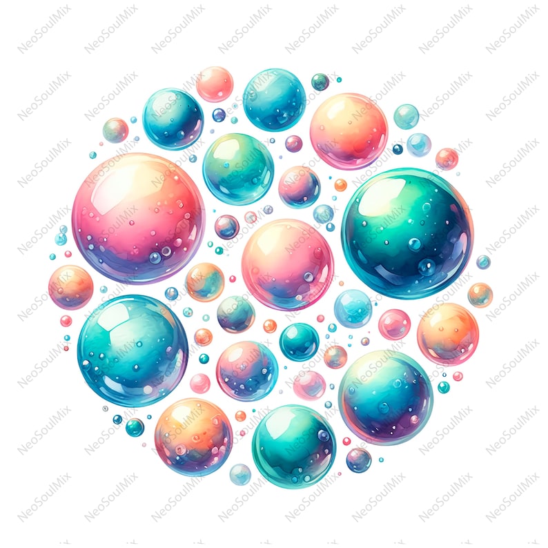 27 Bubble Clipart | Bubbles Clipart Bundle | Printable Watercolor ...