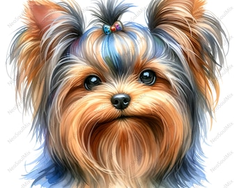 21 clipart hilários de Yorkie | clipart engraçado de Yorkshire Terrier | clipart em aquarela para impressão | JPGs de alta qualidade | artesanato em papel | diário