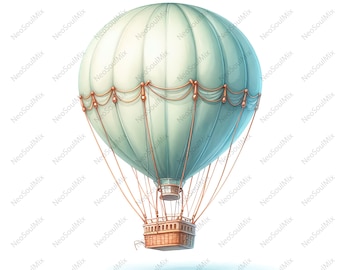 25 Hot Air Balloons Clipart | Nursery Wall Decor | Printable Watercolor Clipart | High Quality JPGs | Digital Download | Paper Craft