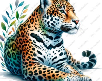 24 Stunning Jaguar Clipart | Jaguar Clipart | Printable Watercolor clipart | High Quality JPGs | Digital download | Paper craft | journal
