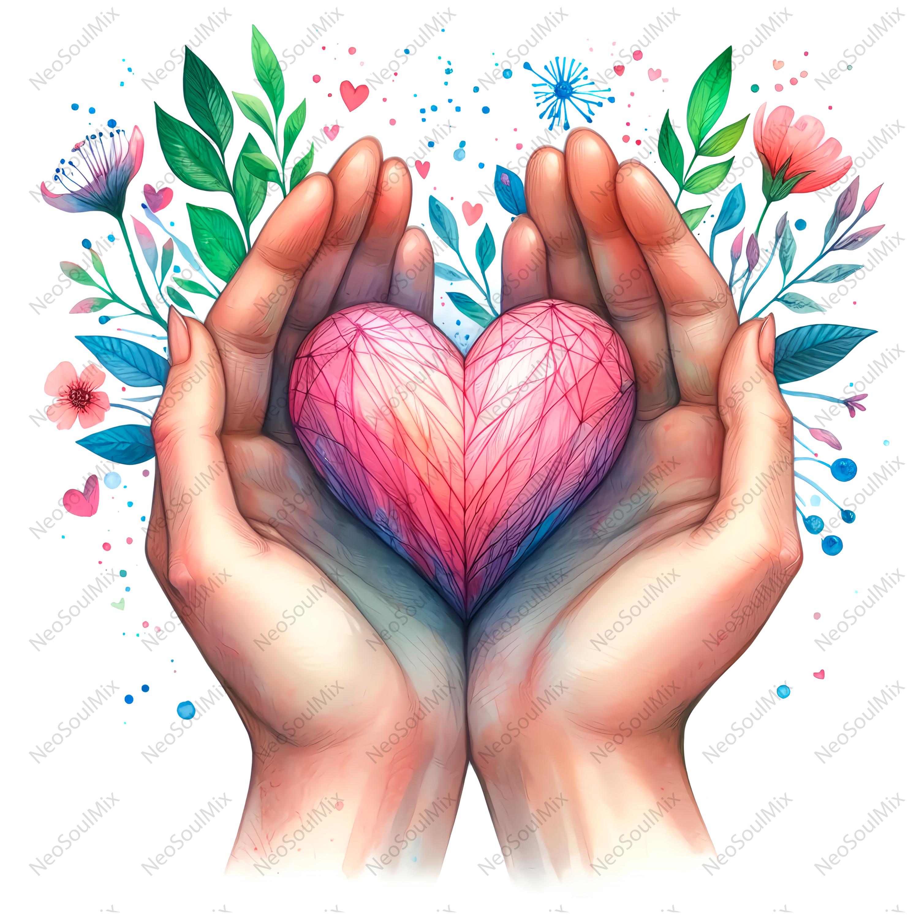 21 Heart Hands Clipart | Romantic Hand Illustration| Printable ...