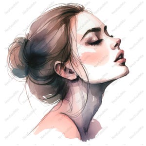 20 Woman Expressive Face Clipart | Facial Expression Clipart | Printable Watercolor clipart | High Quality JPGs | Digital download