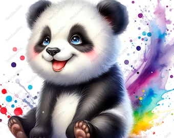 24 Baby Panda Clipart, Panda tshirt, Panda tshirt, Panda clipart, sublimation design, Commercial USe, Digital download, High Quality JPGs