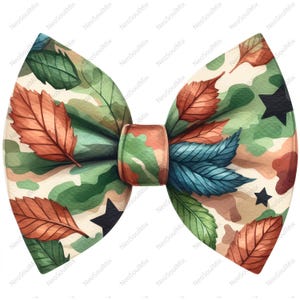 19 Noeud coquette camouflage – Clipart pour chemise de chasse | Clipart aquarelle imprimable | JPG de haute qualité | Téléchargement numérique | Créations en papier